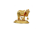 Golden Metal Kamdhenu Cow With Calf_img