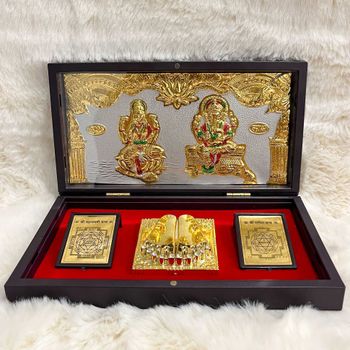 Gold Plated Shree Lakshmi Ganesh Yantra_img