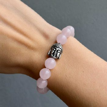 Rose Quartz (Love) Bracelet with Buddha_img